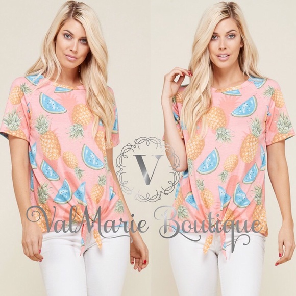 ValMarie Tops - Tropical fruit knot T-shirt